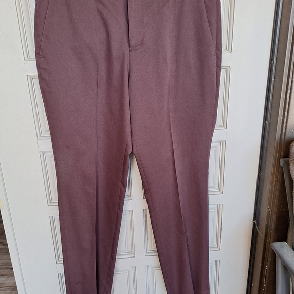 Express 2 Piece Pants Suit Slim Fit Pants Sz33/30 Jacket Sz14? Maroon 2 Buttons - Picture 9 of 12